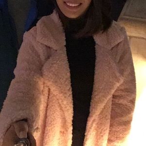 Pink Teddy Cardigan Coat